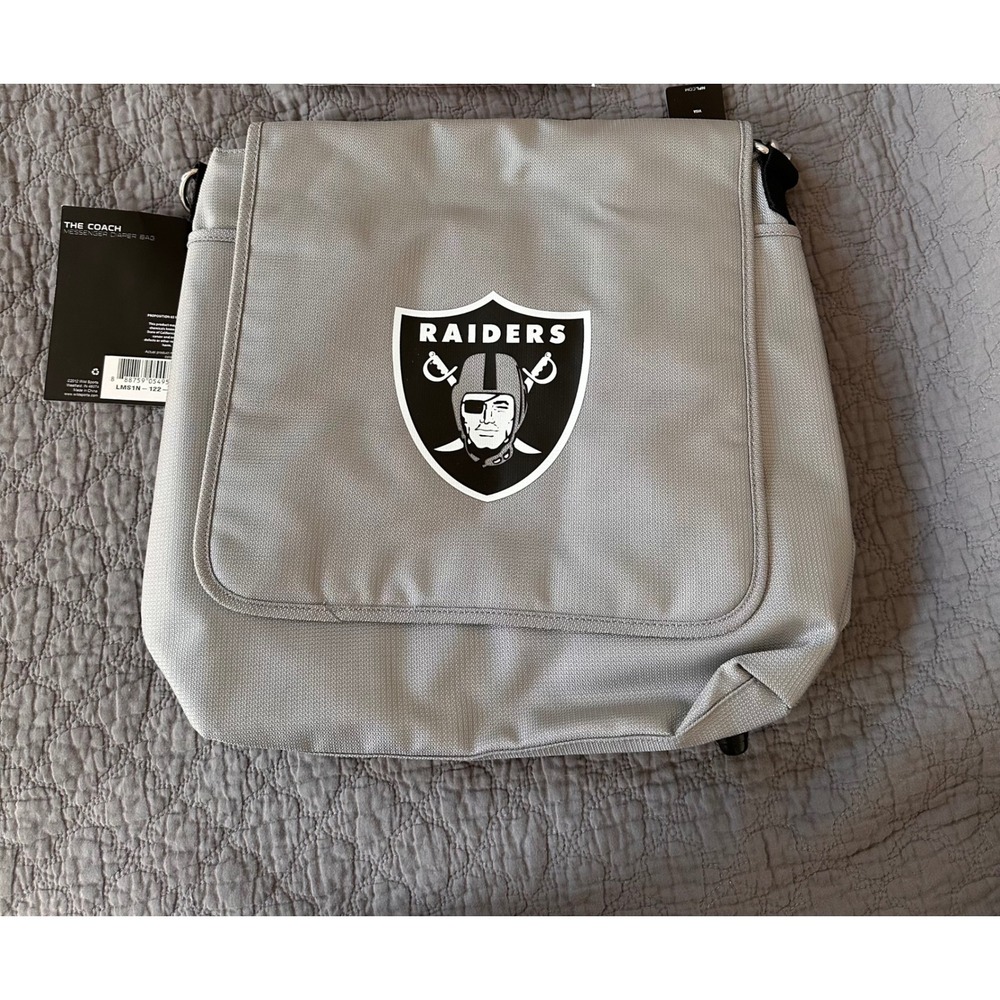 NEW, NFL Las Vegas Raiders Messenger Diaper Bag Backpack Silver Gray LMS1N-122